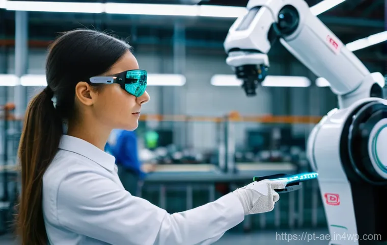 작업 자동화와 기업의 사회적 책임 - **A Modern Portuguese Factory Embracing Human-Robot Collaboration:**
A wide-angle, brightly lit ...